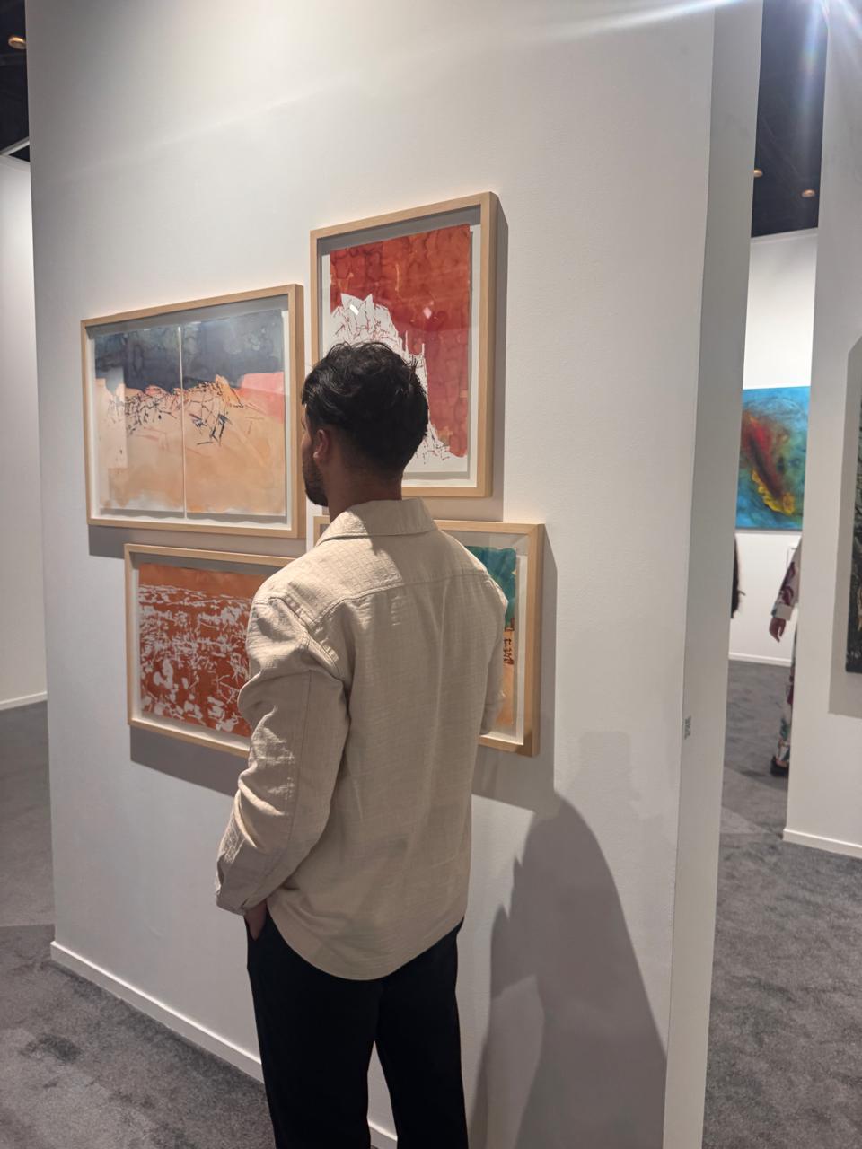Jake at an art gallery in Dubai